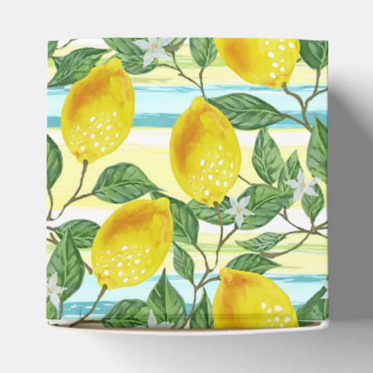 かわいい地中海のサマーレモンフルーツアートパターン フェイバーボックス (上部)