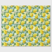 かわいい地中海のサマーレモンフルーツアートパターン ラッピングペーパー (フラット)