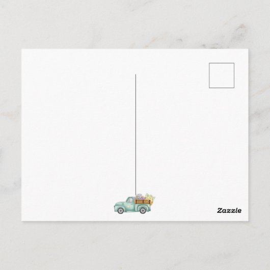 かわいい地元で育てられた水彩 ニュートラルベビーシャワー ポストカード (裏面)