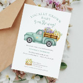 かわいい地元で育てられた水彩 ニュートラルベビーシャワー ポストカード