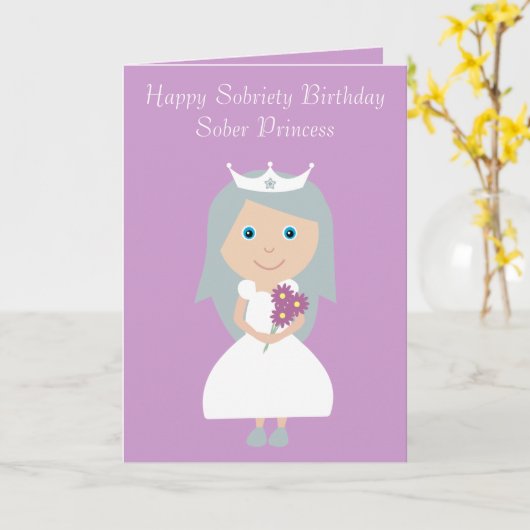 かわいい地味プリンセス薄紫汚れ誕生日カード カード (黄色い花)