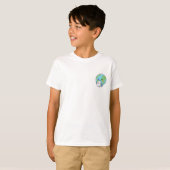 かわいい地球が月を抱きしめる子供服 Tシャツ (正面フル)