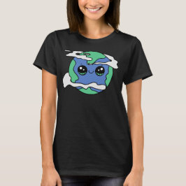 かわいい地球と雲 Tシャツ