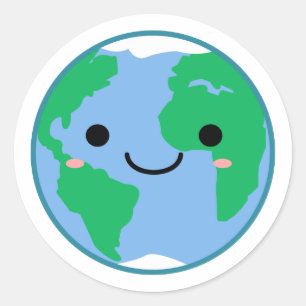 かわいい地球の気候変動認識度 ラウンドシール