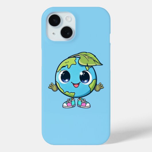 かわいい地球の漫画エコかわいい惑星デザイン Case-Mate iPhoneケース (裏面)