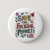 かわいい地球を守る環境エコウォリアー 缶バッジ (正面)