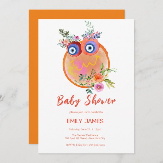 かわいい地球を守ろうベイビーシャワーの招待状 招待状 (正面/裏面)