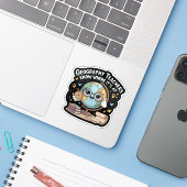 かわいい地球儀とコンパス - おもしろい地理デザイン シール (ノートパソコンとiPhone)