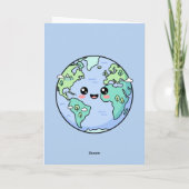 かわいい地球儀 かわいい先生への感謝の気持ちを込めたギフト カード (裏面)