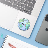かわいい地球儀 かわいい先生への感謝の気持ちを込めたギフト シール (ノートパソコンとiPhone)
