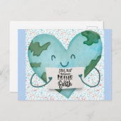 かわいい地球救の日地球 ポストカード (正面/裏面)