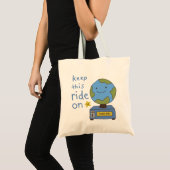かわいい地球 Keep This Ride On 地球を守ろう トートバッグ (正面(商品))