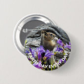 かわいい地面リス自然フォトアースの日 缶バッジ (正面&裏面)