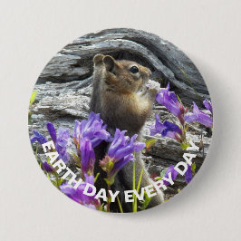 かわいい地面リス自然フォトアースの日 缶バッジ