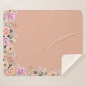 かわいい埃っぽいバラフローラ シェルパブランケット (正面(横))