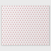 かわいい埃っぽいピンクのハートパターン ラッピングペーパー (フラット)