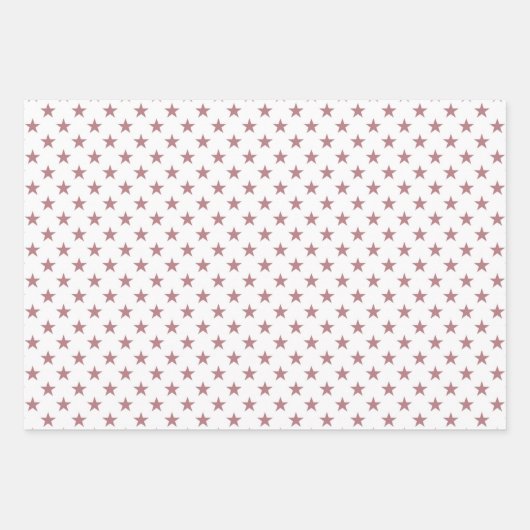 かわいい埃っぽいピンクの星のクリスマス ラッピングペーパーシート (正面3)