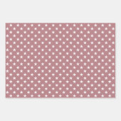 かわいい埃っぽいピンクの星のクリスマス ラッピングペーパーシート (正面2)