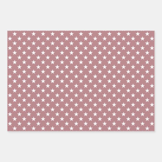 かわいい埃っぽいピンクの星のクリスマス ラッピングペーパーシート (正面2)