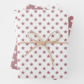 かわいい埃っぽいピンクの星のクリスマス ラッピングペーパーシート (インサイチュ)