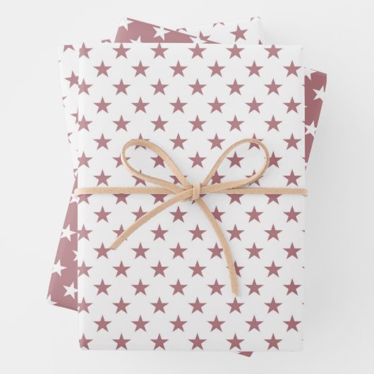 かわいい埃っぽいピンクの星のクリスマス ラッピングペーパーシート (インサイチュ)