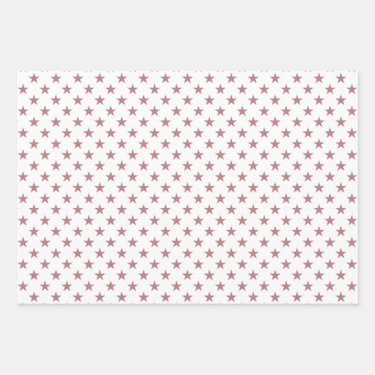 かわいい埃っぽいピンクの星のクリスマス ラッピングペーパーシート (正面)