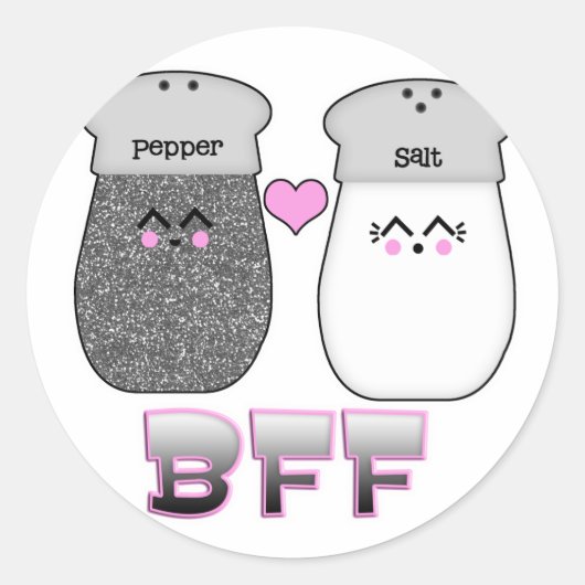 かわいい塩胡椒BFF ラウンドシール (正面)