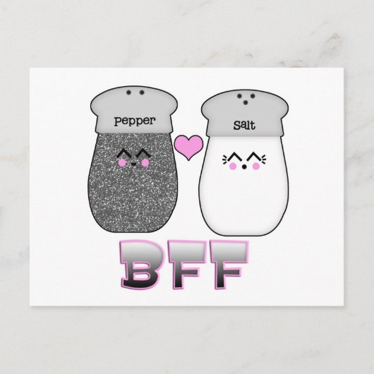 かわいい塩Pepper BFF ポストカード (正面)