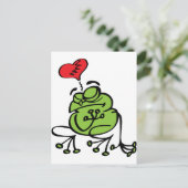 かわいい壊れたハートアンチ・バレンタイン・デイ・カエル シーズンポストカード (スタンド正面)