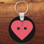 かわいい壊れたハートキーチェーン キーホルダー (正面)