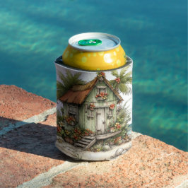 かわいい変わった夏のビーチの風景 缶クーラー