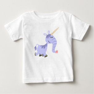 かわいい変わった漫画ユニコーンベビーTシャツ ベビーTシャツ
