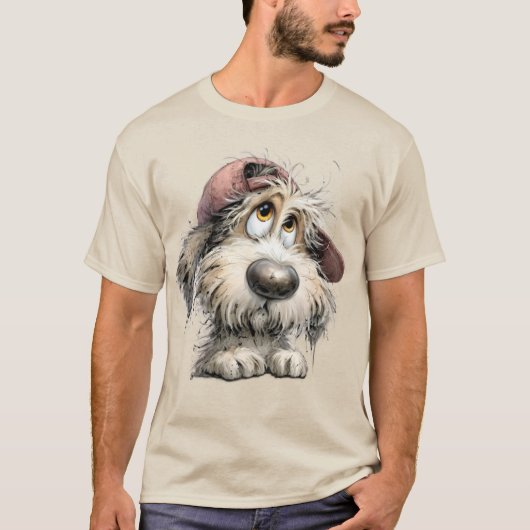 かわいい変わった犬のイラスト Tシャツ (正面)