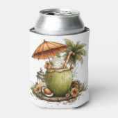 かわいい変わり種の夏のトロピカル飲料（ココナッツ入り） 缶クーラー (缶正面)