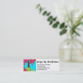 かわいい夏のおもしろいのピンクの花の木の名刺 スキニー名刺 (スタンド正面)