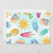 かわいい夏のおもしろいインザサン誕生日プールパーティー 招待状 (裏面)