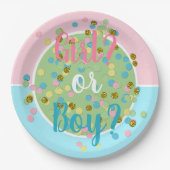 かわいい夏のおもしろいカラフル紙吹雪ドット ペーパープレート (正面)