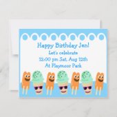 かわいい夏のおもしろい招待状 招待状 (正面)