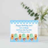 かわいい夏のおもしろい招待状 招待状 (スタンド正面)