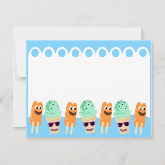 かわいい夏のおもしろい招待状 招待状 (裏面)