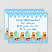 かわいい夏のおもしろい招待状 招待状 (正面/裏面)