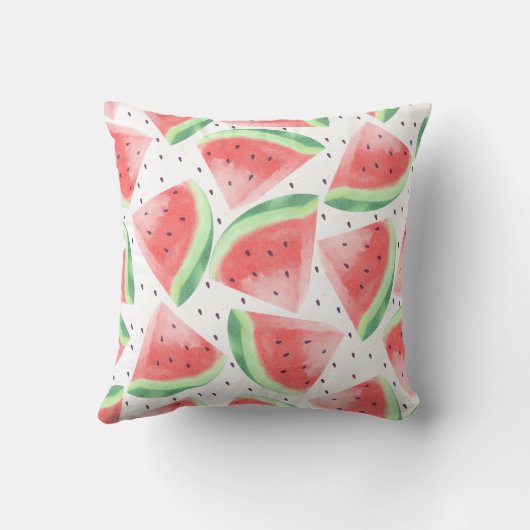 かわいい夏のかわいい水彩スイカ クッション (裏面)