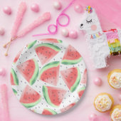かわいい夏のかわいい水彩スイカ ペーパープレート (パーティー)