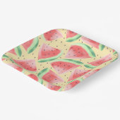 かわいい夏のかわいい水彩スイカ ペーパープレート (傾斜あり)