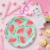 かわいい夏のかわいい水彩スイカ ペーパープレート (パーティー)