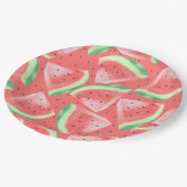 かわいい夏のかわいい水彩スイカ ペーパープレート (アングル)