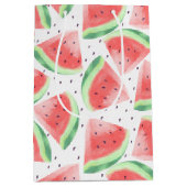 かわいい夏のかわいい水彩スイカ ミディアムペーパーバッグ (正面)