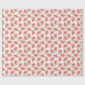 かわいい夏のかわいい水彩スイカ ラッピングペーパー (フラット)