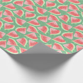 かわいい夏のかわいい水彩スイカ ラッピングペーパー (角)