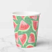 かわいい夏のかわいい水彩スイカ 紙コップ (裏面)